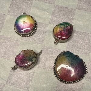 Rainbow Quartz Jewelry pieces center stones